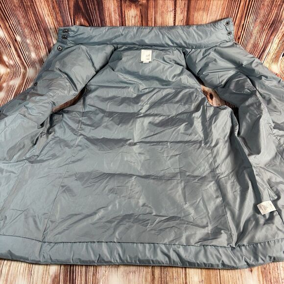 J Jill Down Puffer Vest Sz Medium Blue Quilted Sleeveless Button Top Jacket Coat - Picture 7 of 10